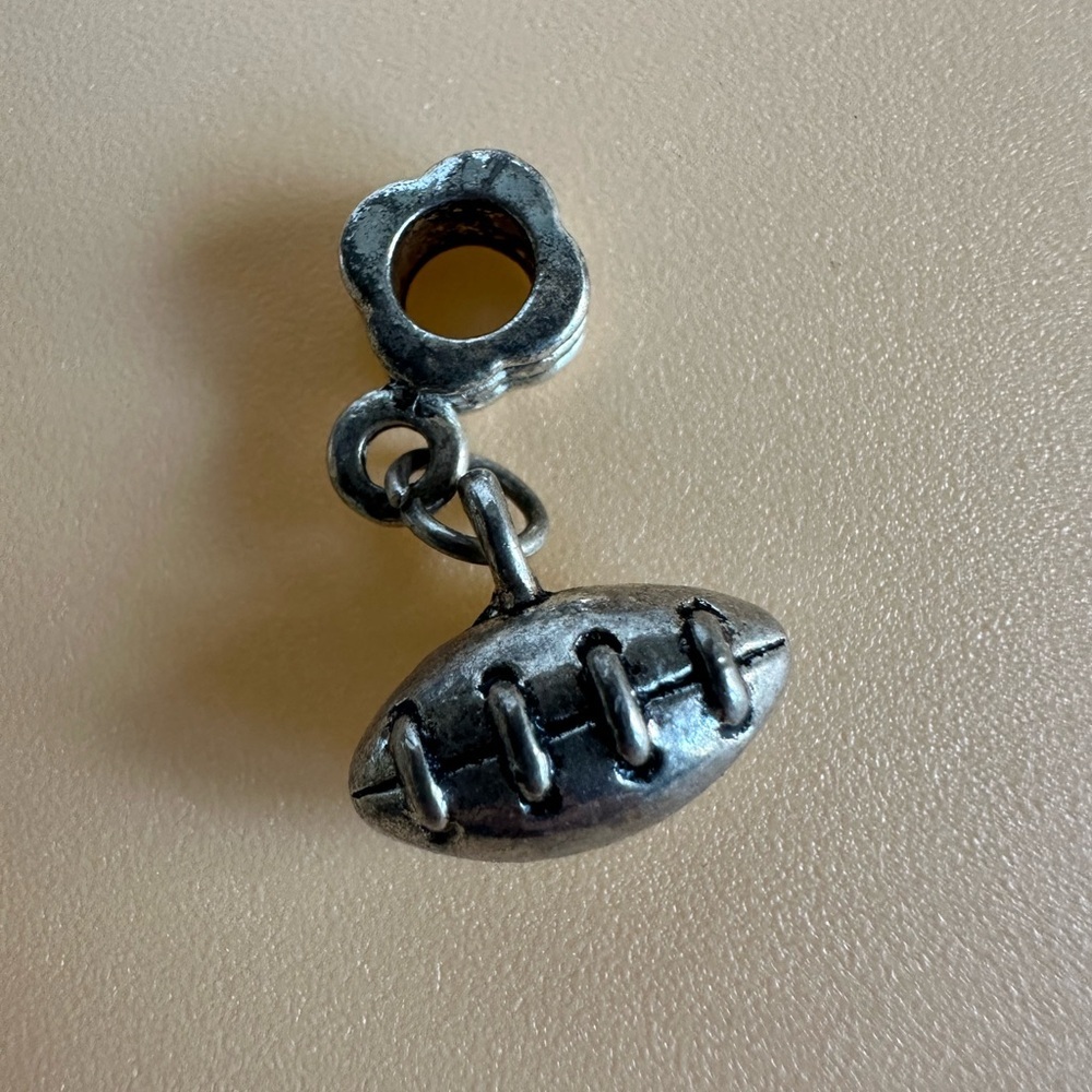 Bundle Only NWT Antique Silver Football Dangle Charm- Women's Sports Jewelry